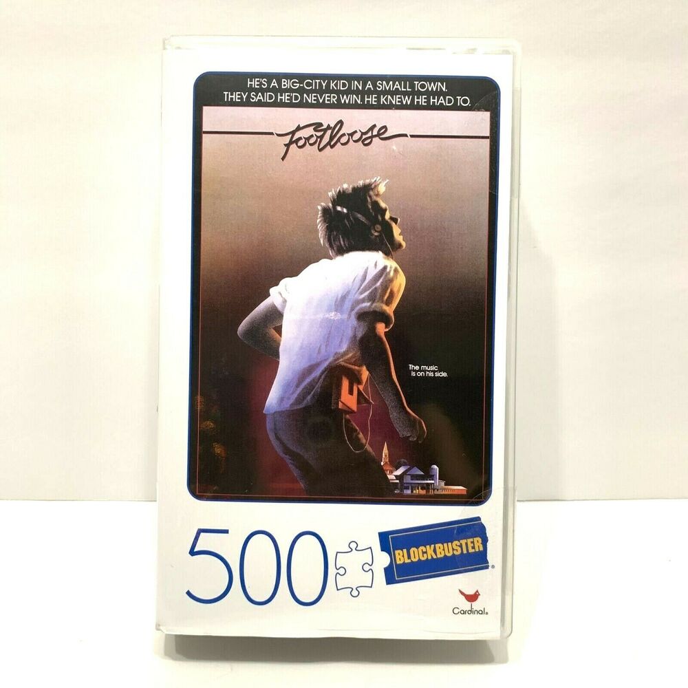 Footloose 500-Piece Puzzle in Plastic Retro Blockbuster VHS Video Case New